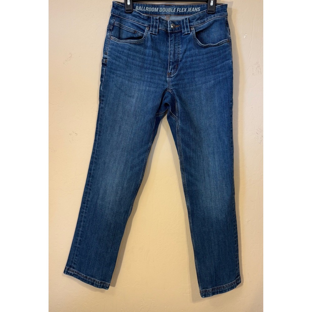 Duluth Trading Co Ballroom Double Flex Jeans Men 30x30 Slim‎ Fit Blue Denim